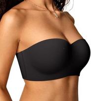 OEAK Womens Strapless Bras Underwire Non-Slip Tube Top Push Smal juoda