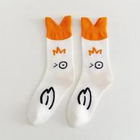 Middle Tube Ins Cute Socks Japanese Duck Cartoon Stockings Cotton College Trend Kawaii Women Socks