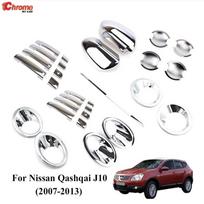 For Nissan Qashqai J10 2007 2008 2009 - 2013 Chrome Front Rear Fog Light Door Bowl Handle Side Mirror Cover Trim Door Handle