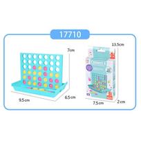 3D Four-in-a-Row Sliding Cover Board Game: Parent-Child Interactive Toy blue