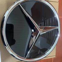 Grotelių emblema 3D išgaubta žvaigždė Priekinė emblema Mercedes benz AMG A B C E CLA CLS SLK GL Metris GLK GLA G R V VITO GLE GLC GLS GLA-X156 2020-2023 sidabras