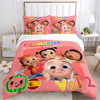 Cartoon Kids Singing Characters Blue Print Bedding Set, Educational Nursery Rhymes Show Duvet Cover Set (No Pillow Core/Comforter 135x200cm