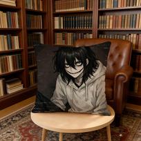 Creepypasta Jeff the Killer cushion cover Home Office Birthday Anniversary Gifts Soft Skin Friendly Cushion Cover 30x30cm brown