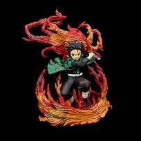 30cm Gk Statulėlė Tanjirou Kamado Pvc Veiksmo Figūrėlė Ugnies Drakonas SuLED Šviesa Anime Kimetsu No Yaiba Žaislai Figūros black