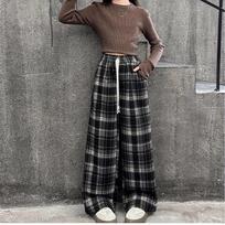 Kids Spring Autumn Plaid Pants for Teenage Girls Causal Loose Straight Drawstring Trousers Child Fashion Sweatpants 5-14Y 120cm juoda