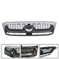 Toyota Hilux VIGO priekinės grotelės 2008-2011 m. modeliams Front Grille with Original Car Logo gray