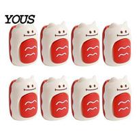 Non Damaging Bed Sheet Holder 8PCS Fasteners, Cute Cat Pattern Needle-free Quilt Clips, Curtain Fabric Clips Secure Duvet Cover Grippers for 8pcs raudona
