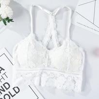 Moteriška, apvyniojama krūtine Sexy Lace Beauty Liemenėlė be plieninių žiedų Push Up Liemenėlė Madinga besiūlė liemenė be nugaros, moteriški apatiniai S balta