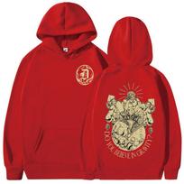 Japanese Anime Jojo Bizarre Adventure Hoodies Dio Brando Manga Graphic Sweatshirts Men Women Long Sleeves Loose Fleece Pullovers S red