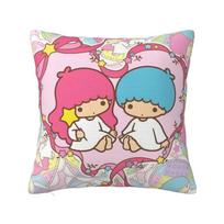 Custom Little Twin Stars Sanrio Cartoon Kiki Lala Cushion Covers Soft Nordic Throw Pillow for Car Sofa 12x12Inch