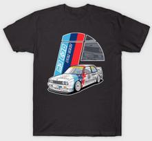 BMW E30 trumpomis rankovėmis vyriški unisex marškinėliai S-3XL juodi unisex marškinėliai su gerbėjų piešiniu S gray