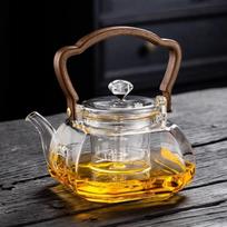 1000ML Aštuonkampis Karščiui Atsparaus Stiklo Arbatinukas Garinimo ir Virinimo Dvigubo Naudojimo Kėlimo Rankenos Arbatinukas Stiklinis Virdulys Kung Fu Arbatos Rinkinys