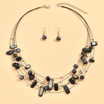 Bohemia Shell Crystal Beads Multi Layer Choker Necklace Earrings for Women Bridal Boho African Jewelry Sets Luxury Accessories