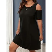 Spring and summer new women's ebay short-sleeved off-the-shoulder dress 1XL juoda