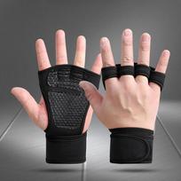 Fitness Men Women Gloves Gym Weightlifting Half Finger Wrist-Protecting Gloves Training Dumbbells Anti-Callus Anti Slip Gloves M juoda