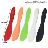 Maistinės kokybės plastiko tepiklis: Daugiafunkcinis peilis padažams, sviestui, grietinei, sūriui ir uogienei. 180x35x6 mm red
