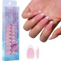 300Pcs Press On Nail Soft Gel False Nail Tips 3 in 1 Pre-Colored French Nail Fake Nail 15 Sizes for Nail Extension white