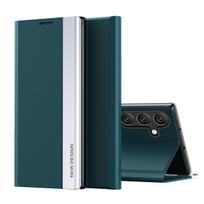 Sleep Case Pro atverčiamas dėklas su stovu, skirtas Samsung Galaxy S25 – žalias