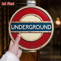 DORA Tin Sign Vintage Tin Sign London Underground Pub Decor Metal Wall Art 20x20cm(8x8inch)