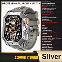 2025 Naujas vyriškas sportinis išmanusis laikrodis 1000 mAh itin patvarus GPS seklys kompasas 10 ATM atsparus vandeniui kompasas Bluetooth skambučių išmanusis laikrodis sidabras