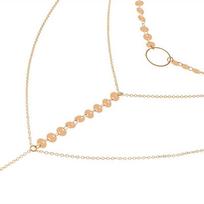 Personalized women's handmade chain fashion trend street shot long necklace, multi-layer disc fringed necklace auksas