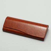 Frosting Vintage Leather Eyewear Case Leather Solid Color Sunglasses Box Fashion Glasses Case  Men mėlyna