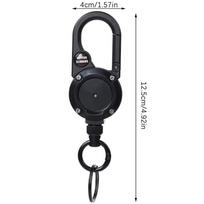 Anti-theft Metal Easy-to-pull Buckle Rope Elastic Keychain Retractable Key Ring Anti Lost Ski Pass ID Card With Compass juoda