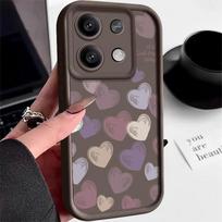 Love Heart Silicone Case For Xiaomi Poco X7 F6 X5 X6 M6 Pro 13T 14T Redmi Note 15 Pro 4G 13 12 14 Pro 4G 5G Soft TPU Phone Cover Redmi Note 13 Pro 4G ruda