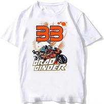 Brad Binder 33 GP Racing Legend T-Shirt Unisex New Men Short Sleeve Hip Hop Boy Casual Tees Motorcycle Sport GP Fans White Tops S įvairiaspalvis