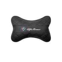 Car Memory Foam Neck Pillow Protection Lumbar Backrest Cushion For Alfa Romeo Giulia Stelvio MiTo Giulietta Tonale ALFA 4C Disco juoda
