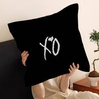 The Weeknd Xo Pillow Gifts Home Office Furnishings Bedroom Sofa Car Cushion Cover Case 45X45Cm Peach skin 18*18(CM)-1Pcs black