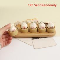 1/2Pcs Decompression Bun Clicker Keychain Mini Steamed Bun Stress Relief Toy Pendant Backpack Hanging Decoration as the picture beige