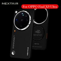 NEXTAIR Anglies Pluošto Dėklas OPPO Find X9 Ultra Dėl Kevlaro Belaidžio Įkrovimo Galinė Dangtelio Dėklas OPPO FIND X9 ULTRA ForBlackPhone&ForOPPOFindX9Ultra juoda