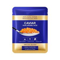 Kaviaras ir hialurono rūgštis Atnaujinanti ir senėjimą stabdanti lakštinė kaukė visų tipų odai 1pcs blue