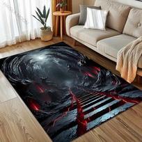 Dark Road To Hell Print Carpet for Bedroom Living Room Bedside Sofa Floor Mat Modern Home Decor Area Rug Large Size 40x60cm (16x24in)