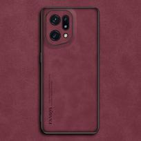 For OPPO Find X5 Pro Case Luxury PU Leather Phone Case For OPPO Find X5 5G FindX5 Pro 5G Back Cover Silicone Full Protection Find X5 raudona