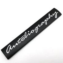 3D Metal Autoliography Logo Rear Trunk Boot Emblem Badge Car Sticker Decals Accessories juoda balta spalva