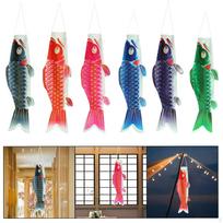 Spalvinga vėliava Japonijos karpis 6 vnt. Dekoratyvinės girliandos Namams Restoranui 40cm red