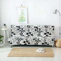 Sofa-lova užvalkalas Tampri slipcover 3 vietų be porankių Sofa užvalkalai svetainei Universalus sofos užvalkalas be porankių sulankstomas S(120-150cm) white