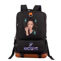 Mergaičių Katseye Dainininkų Spausdintas Studentų Mokyklos Vandeniui Atsparus Didelis Kuprinė Laisvalaikio Krepšys 44*29*13cm black