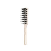 Double Row Teeth Travel Hair Brush Boar Bristles Comb Folding Design Optional Smoothing Split Ends For Thin Hair gray