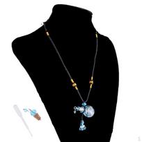 Bottle Essential Oil Perfume Pendant Necklace šviesiai mėlyna spalva