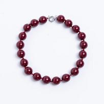 Fashion Colorful Round Beads Choker Acrylic Boho Style Beaded Necklace Large Handmade Knot Rope Women Necklaces Jewelry Gift tamsiai raudona spalva