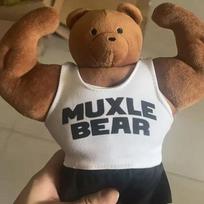 Funny Muscle Gym Bear Plush Toy Squishy Stuffed Bodybuilding Teddy Bear Doll Perfect Birthday Gift For Boys Girls Gym Lovers 26cm