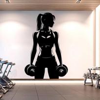 Home Gym Girl Power Fitness Quote Decor Workout Art Vinyl Stickers Bedroom Gym Workout Motivation Crossfit Decoration E615 (as the picture,42x64CM)