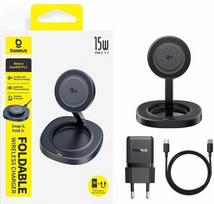 Įkroviklių rinkinys Baseus Baseus EnerFill FF11, Qi Wireless/USB Type-C, juoda sp., 15 W