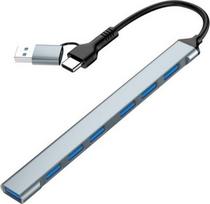 Gembird 7-port USB hub (1x USB 3.2 + 6x USB 2.0), USB-A + USB-C, Silver | UHB-ACM-U3P1U2P6-01 UHB-ACM-U3P1U2P6-01 | 8716309138222