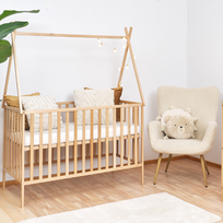 Medinė kūdikio lovytė 120×60 TIPI (be lako)