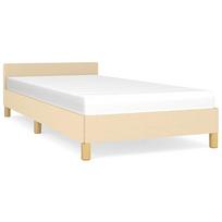vidaXL Lovos rėmas su galvūgaliu be čiužinio kreminės 90x200cm audinys