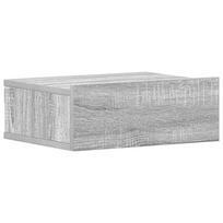 vidaXL Pakabinamas naktinis staliukas, pilkas, 40x30x15cm, mediena